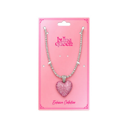 Ladies Bling Flash Out Chain RT1-301 SP — SILVER/PINK on display card