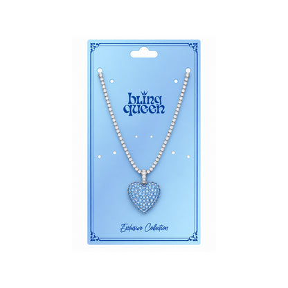 Ladies Bling Flash Out Chain RT1-302 SB — SILVER/BLUE on display card