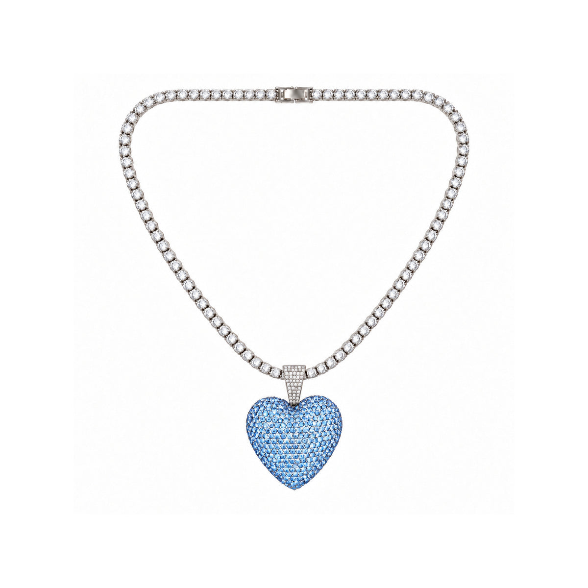 Ladies Bling Flash Out Chain RT1-302 SB — SILVER/BLUE
