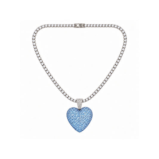 Ladies Bling Flash Out Chain RT1-302 SB — SILVER/BLUE