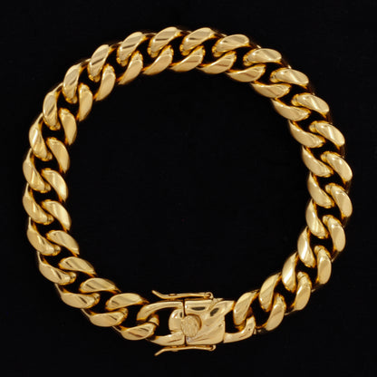 12mm Solid Cuban Bracelet - SCH-812-B