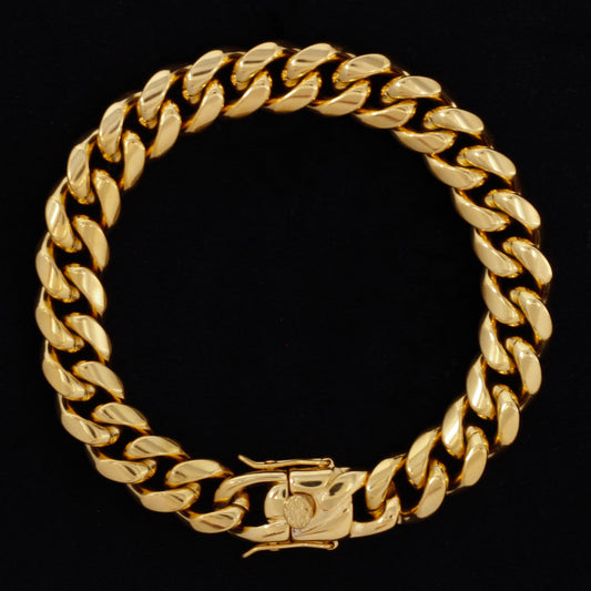12mm Solid Cuban Bracelet - SCH-812-B