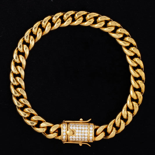 10mm Solid Cuban Bracelet - SCH-820-B