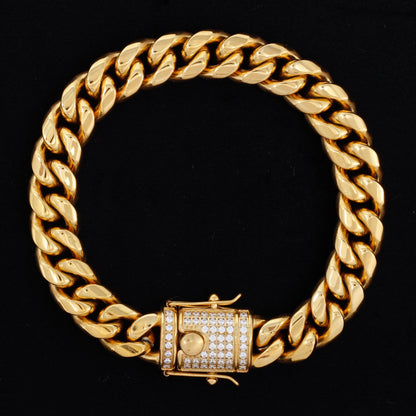 12mm Solid Cuban Bracelet - SCH-822-B