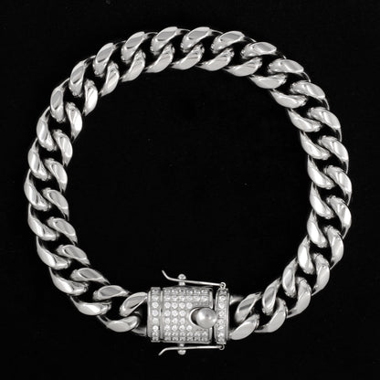 12mm Solid Cuban Bracelet - SCH-822-B