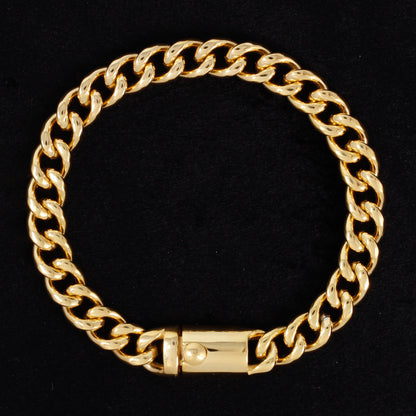 8mm Solid Cuban Bracelet - SCH-902-B**