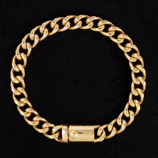 8mm Solid Cuban Bracelet - SCH-902-B**