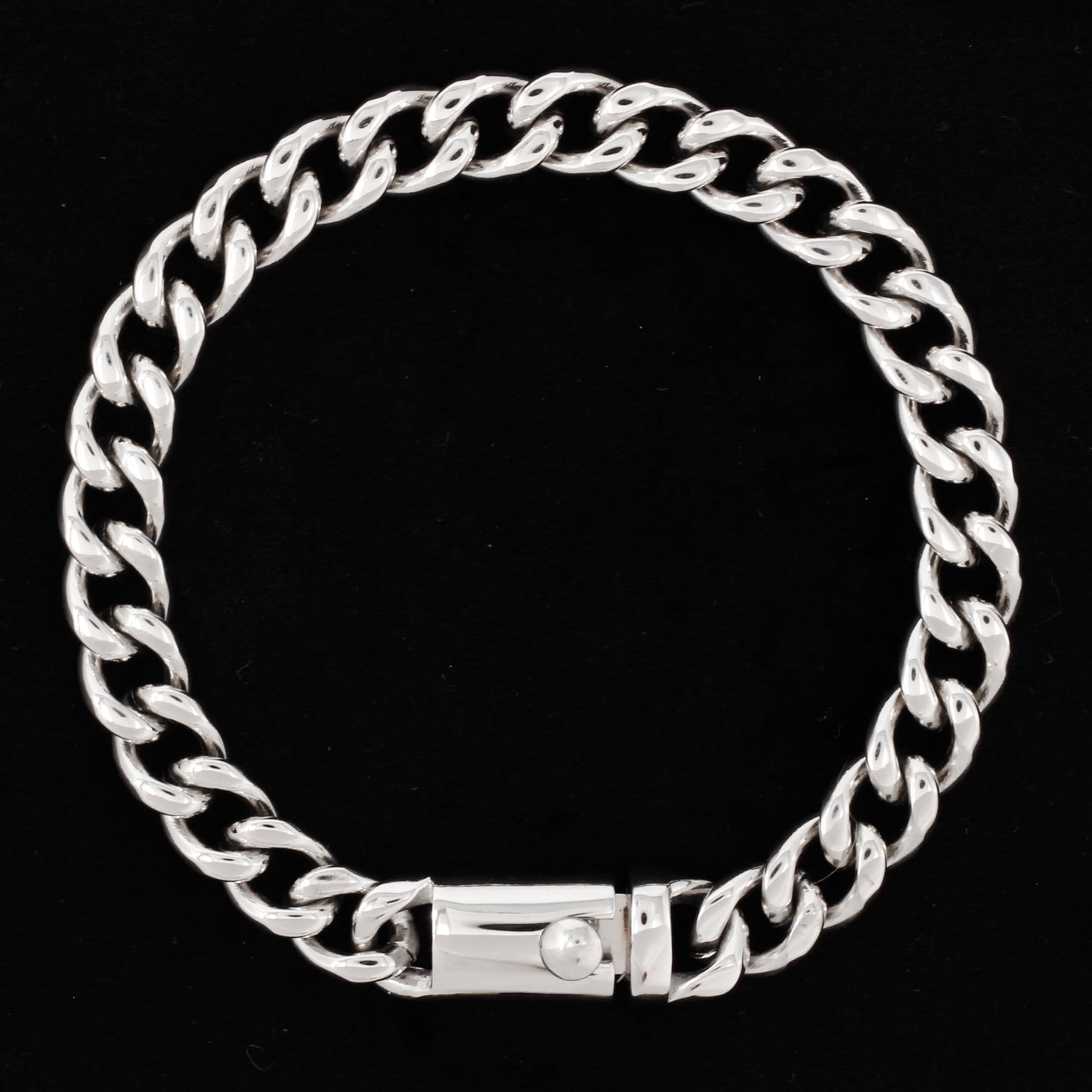 8mm Solid Cuban Bracelet - SCH-902-B**