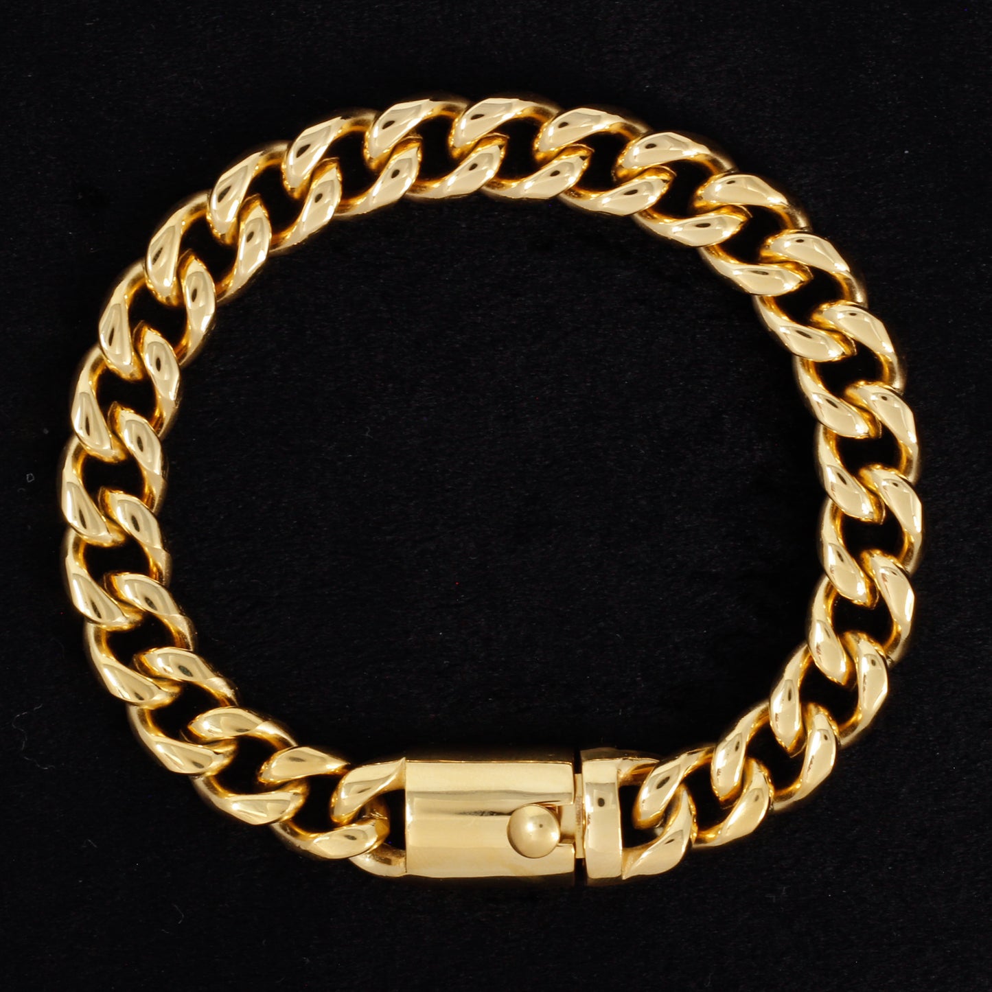 10mm Solid Cuban Bracelet - SCH-903-B**