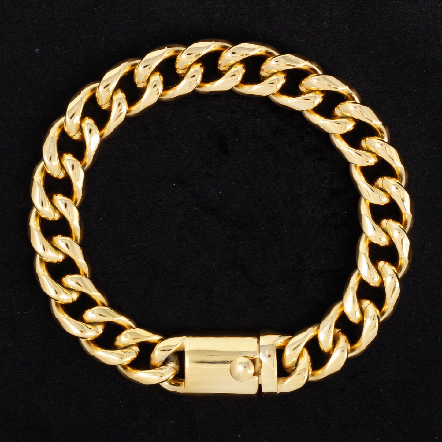 12mm Solid Cuban Bracelet - SCH-904-B**