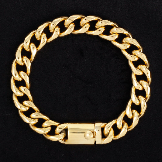 12mm Solid Cuban Bracelet - SCH-904-B**