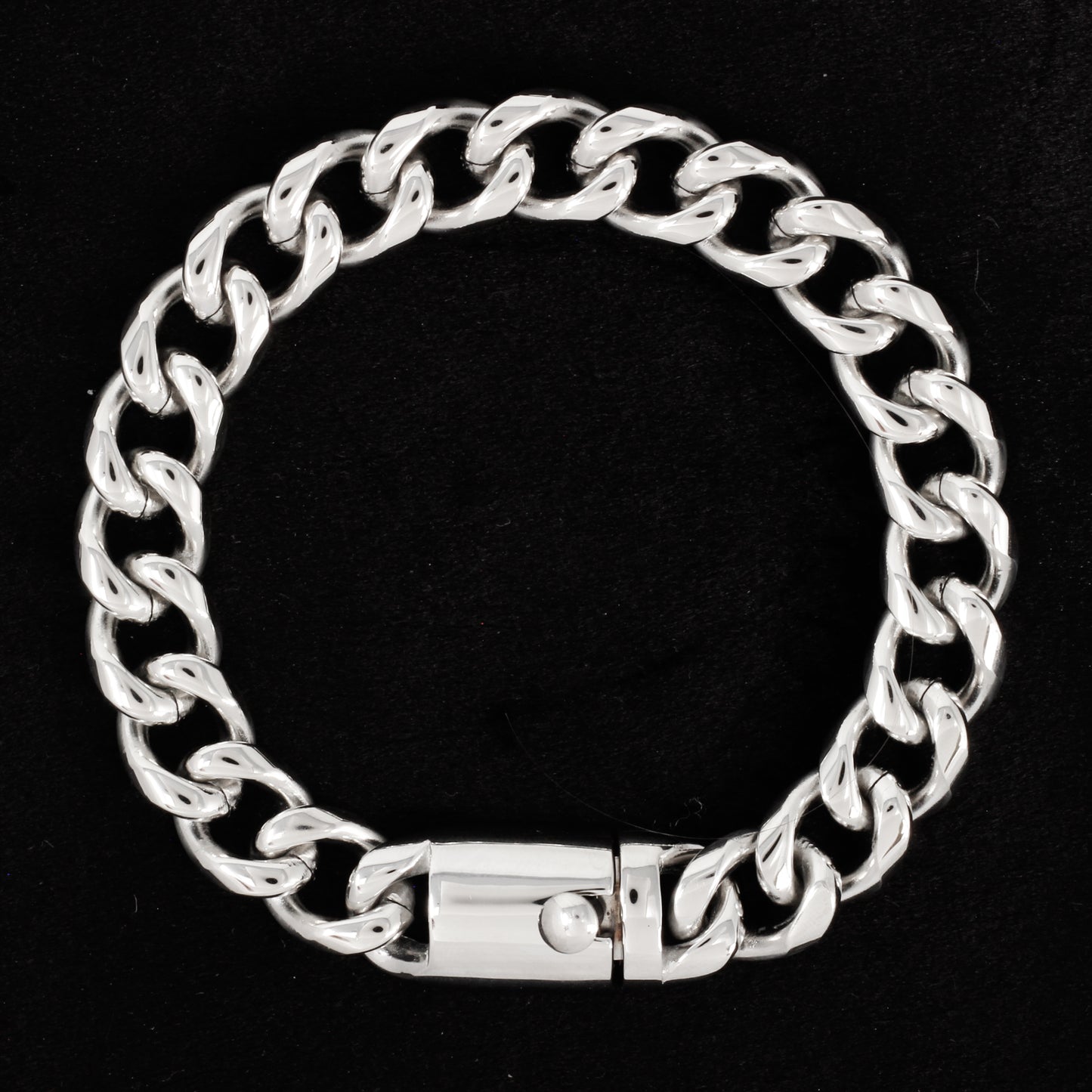 12mm Solid Cuban Bracelet - SCH-904-B**