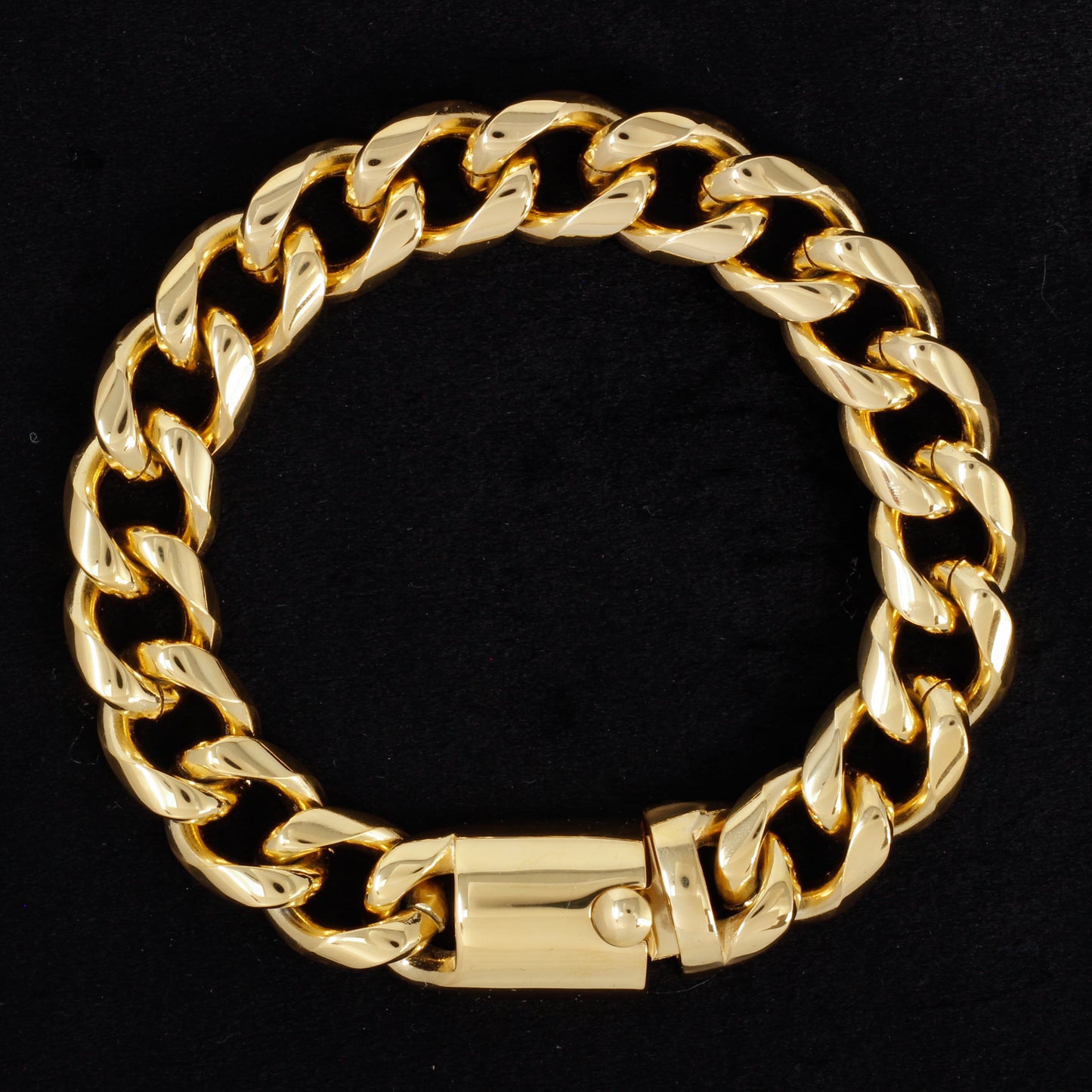 14mm Solid Cuban Bracelet - SCH-905-B**