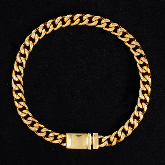 6mm Solid Cuban Bracelet - SCH-911-B**