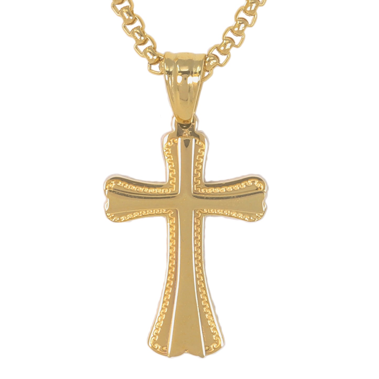 Mini Cross Necklace with 2.5mm Round Box Chain 24" - SCP-007