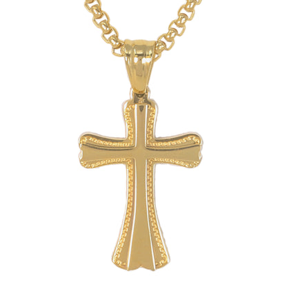 Mini Cross Necklace with 2.5mm Round Box Chain 24" - SCP-007