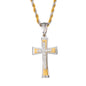Mini Cross Necklace with 2.5mm Round Box Chain 24" - SCP-012