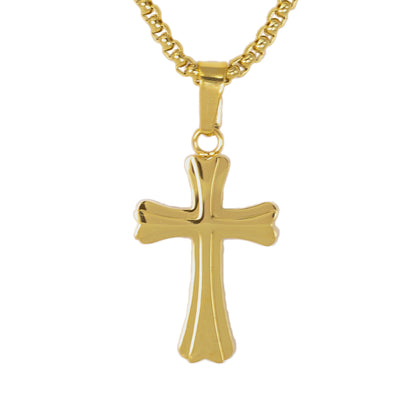 Mini Cross Necklace with 2.5mm Round Box Chain 24" - SCP-015