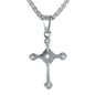 Mini Solid Cross Necklace with 2.5mm Round Box Chain 24" - SCP-016**