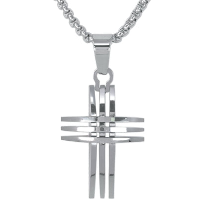 Mini Cross Necklace with 2.5mm Round Box Chain 24" - SCP-018