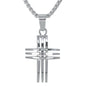 Mini Cross Necklace with 2.5mm Round Box Chain 24" - SCP-018