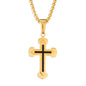 Mini Cross Necklace with 2.5mm Round Box Chain 24" - SCP-021