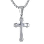 Mini Cross Necklace with 2.5mm Round Box Chain 24" - SCP-022