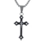 Mini Cross Necklace with 2.5mm Round Box Chain 24" - SCP-023