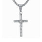 Mini Crucifix Necklace with 2.5mm Round Box Chain 24" - SCP-027