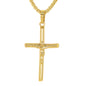 Mini Crucifix Necklace with 2.5mm Round Box Chain 24" - SCP-028
