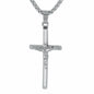 Mini Crucifix Necklace with 2.5mm Round Box Chain 24" - SCP-028