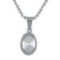 Mini Guadalupe Necklace with 2.5mm Round Box Chain 24" - SCP-030