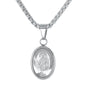 Mini Guadalupe Necklace with 2.5mm Round Box Chain 24" - SCP-031