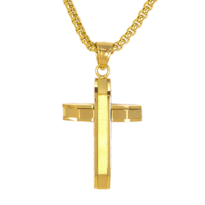 Mini Cross Necklace with 2.5mm Round Box Chain 24" - SCP-033