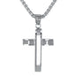 Mini Cross Necklace with 2.5mm Round Box Chain 24" - SCP-033
