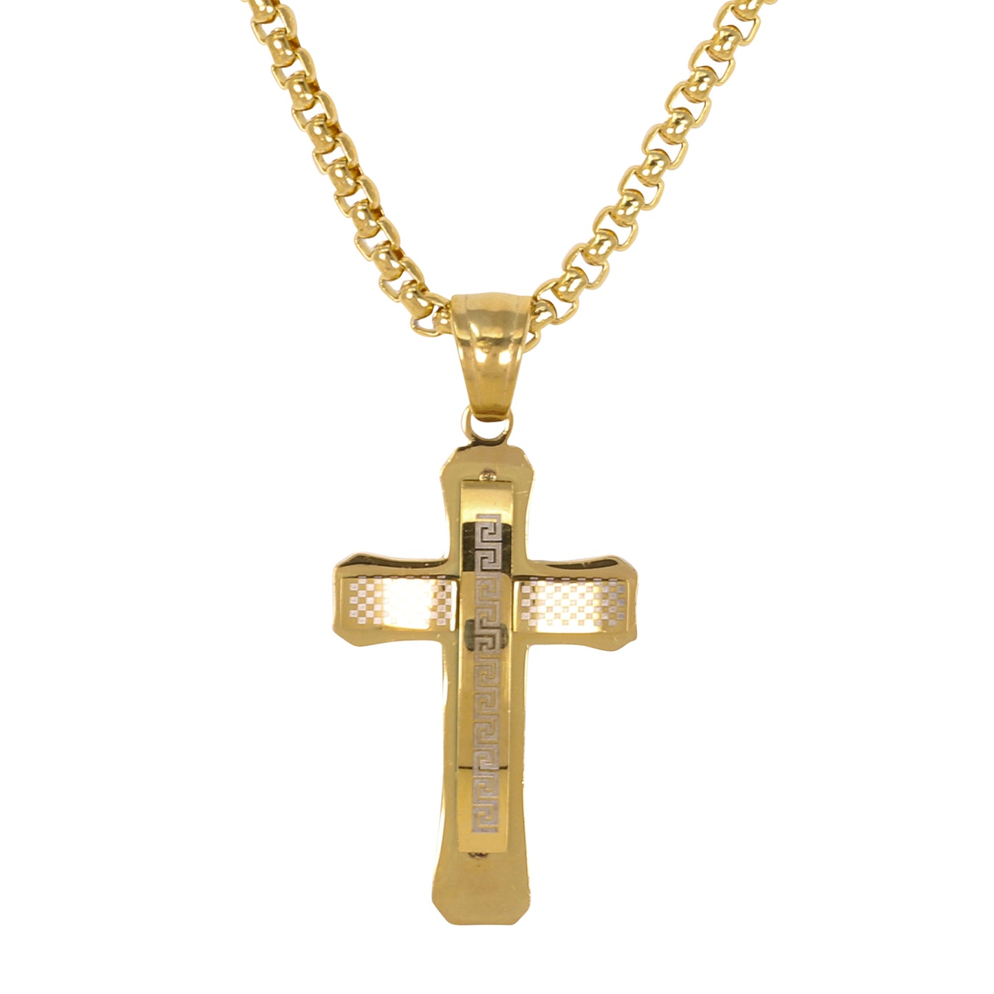Mini Cross Necklace with 2.5mm Round Box Chain 24" - SCP-037