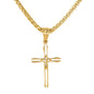 Mini Cross Necklace with 2.5mm Round Box Chain 24" - SCP-038