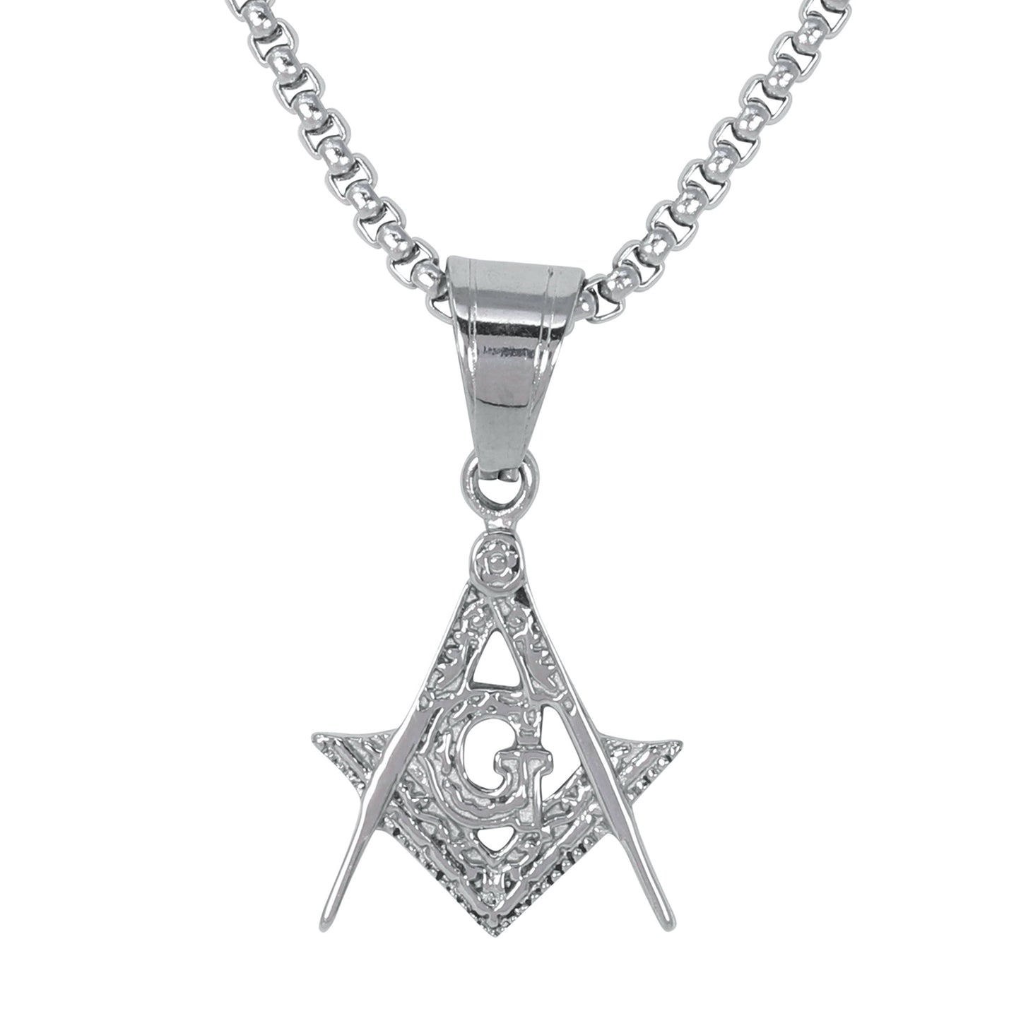Mini Free Mason Necklace with 2.5mm Round Box Chain 24" - SCP-040