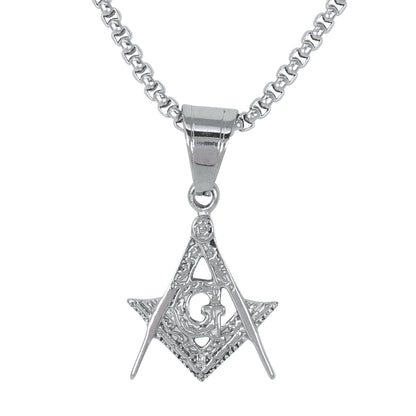 Mini Free Mason Necklace with 2.5mm Round Box Chain 24" - SCP-040