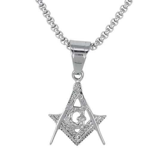 Mini Free Mason Necklace with 2.5mm Round Box Chain 24" - SCP-040