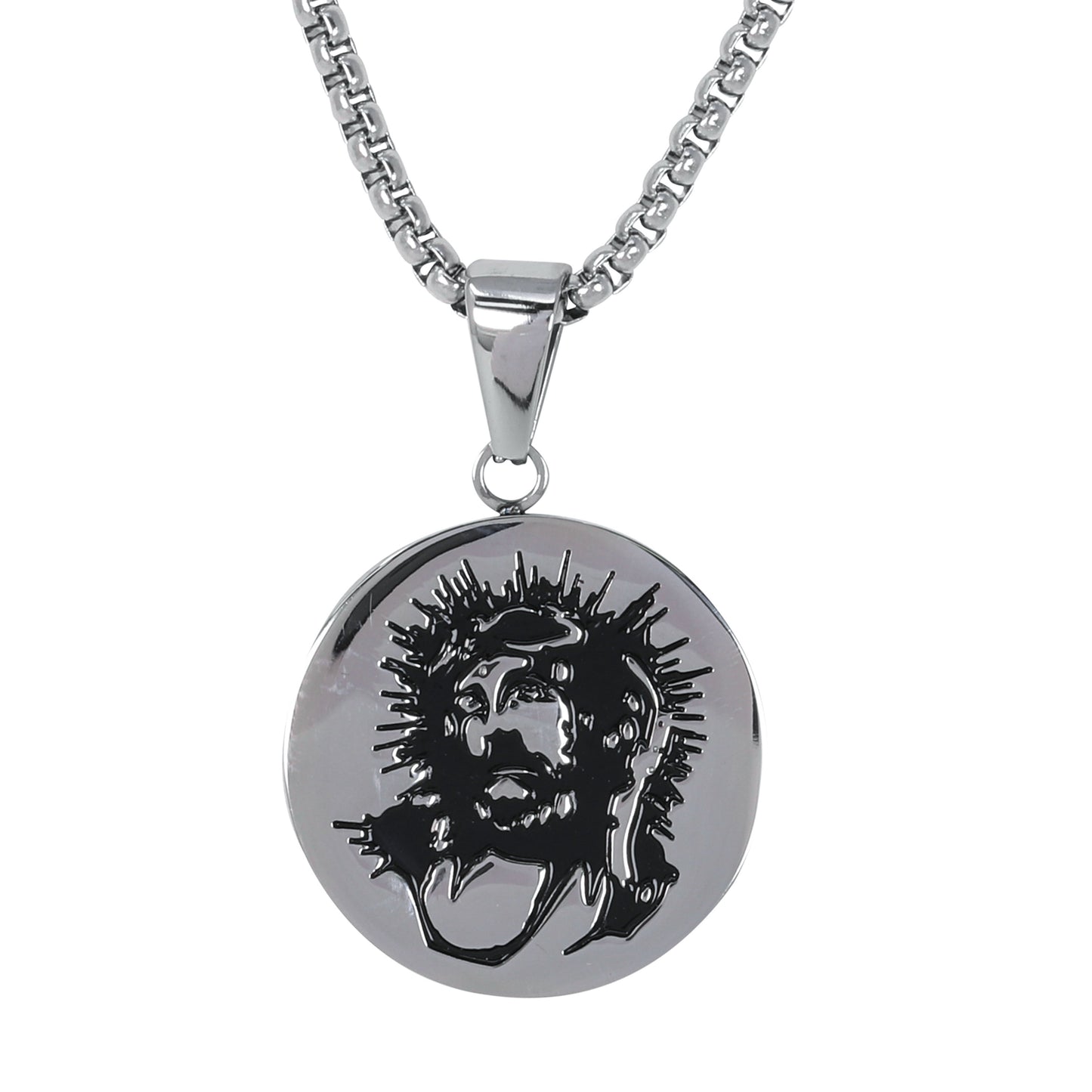 Mini Jesus Necklace with 2.5mm Round Box Chain 24" - SCP-043**
