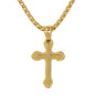 Mini Cross Necklace with 2.5mm Round Box Chain 24" - SCP-048