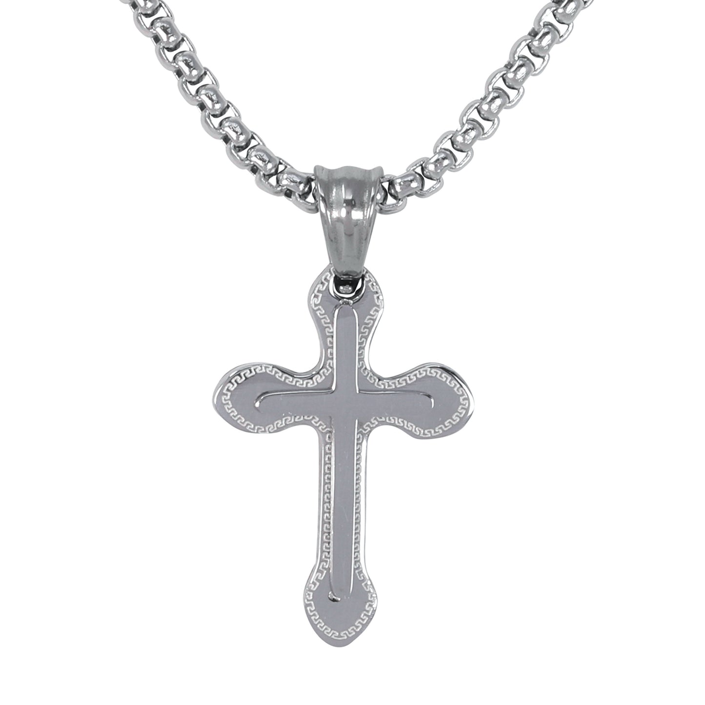Mini Cross Necklace with 2.5mm Round Box Chain 24" - SCP-048