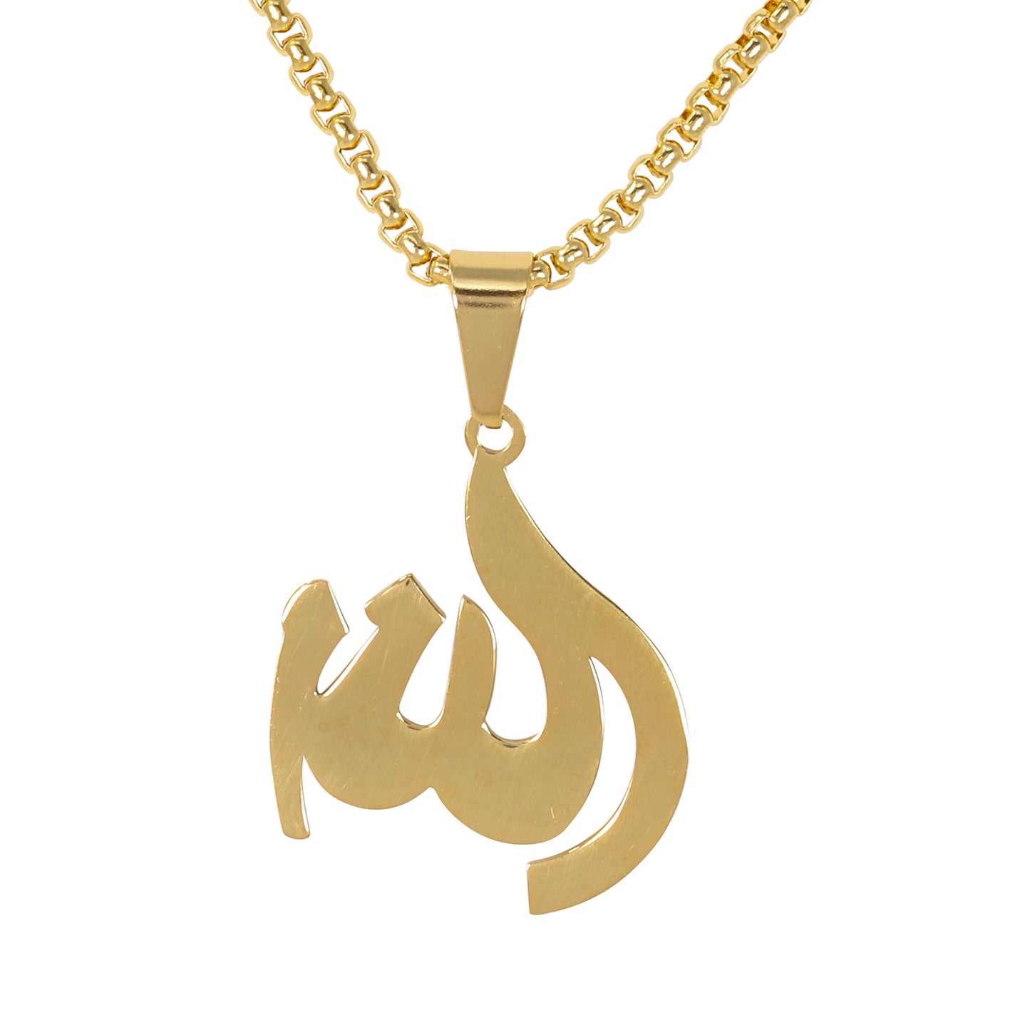 Mini Islamic Necklace with 2.5mm Round Box Chain 24" - SCP-050**