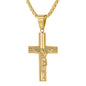 Mini Crucifix Necklace with 2.5mm Round Box Chain 24" - SCP-051**