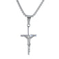 Mini Cross Necklace with 2.5mm Round Box Chain 24" - SCP-052