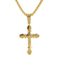 Mini Solid Cross Necklace with 2.5mm Round Box Chain 24" - SCP-053**