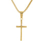 Mini Solid Cross Necklace with 2.5mm Round Box Chain 24" - SCP-054**