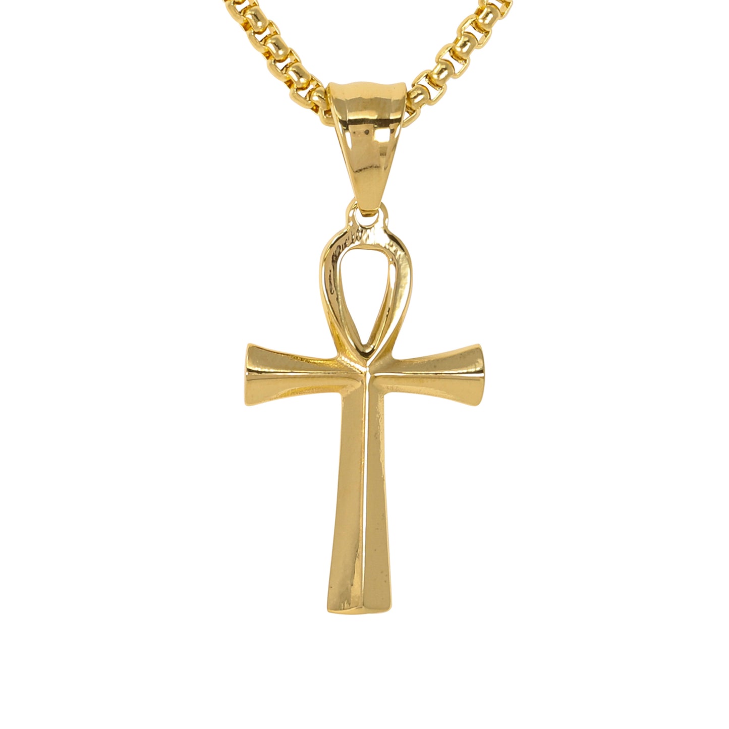 Mini Cross Necklace with 2.5mm Round Box Chain 24" - SCP-056
