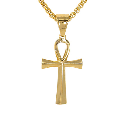 Mini Cross Necklace with 2.5mm Round Box Chain 24" - SCP-056